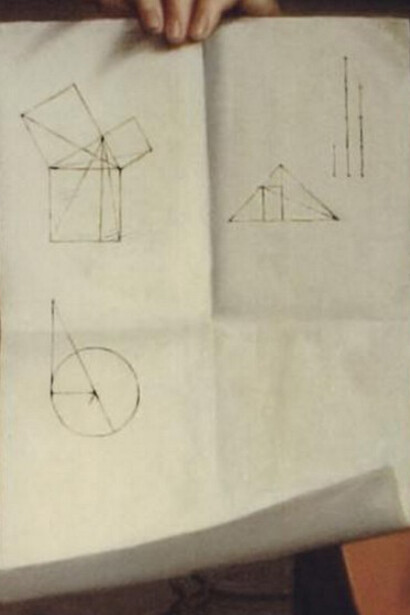 (a) Construções geométricas no Allégorie de la Géométrie.