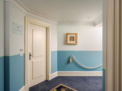 Corridoio dei piani con camere, Hotel Bristol, Portofino, Italia