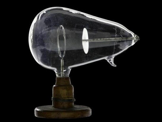 X-ray tube dating from 1896, is a very small particle accelerator, © National Museums Scotland