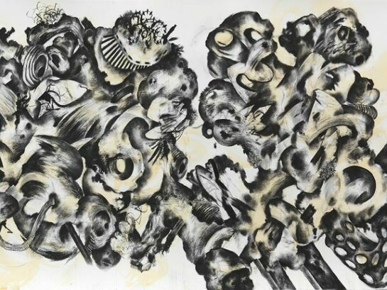 Untitled, 2013, Charcoal and acrylic on paper, 131.5 x 305 cm, Copyright VW (VeneKlasen/Werner), Berlin