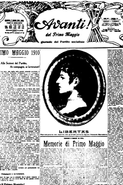 "Avanti!" del 30 aprile 1910 per il 1º maggio