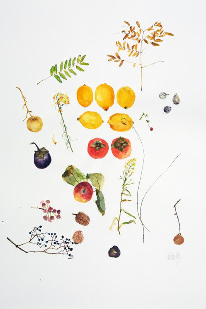 Eunju Kang, Watercolor 15 (2020), watercolor on stonehenge paper, 30x22 inches; 33x26 inches. Courtesy of SEFA