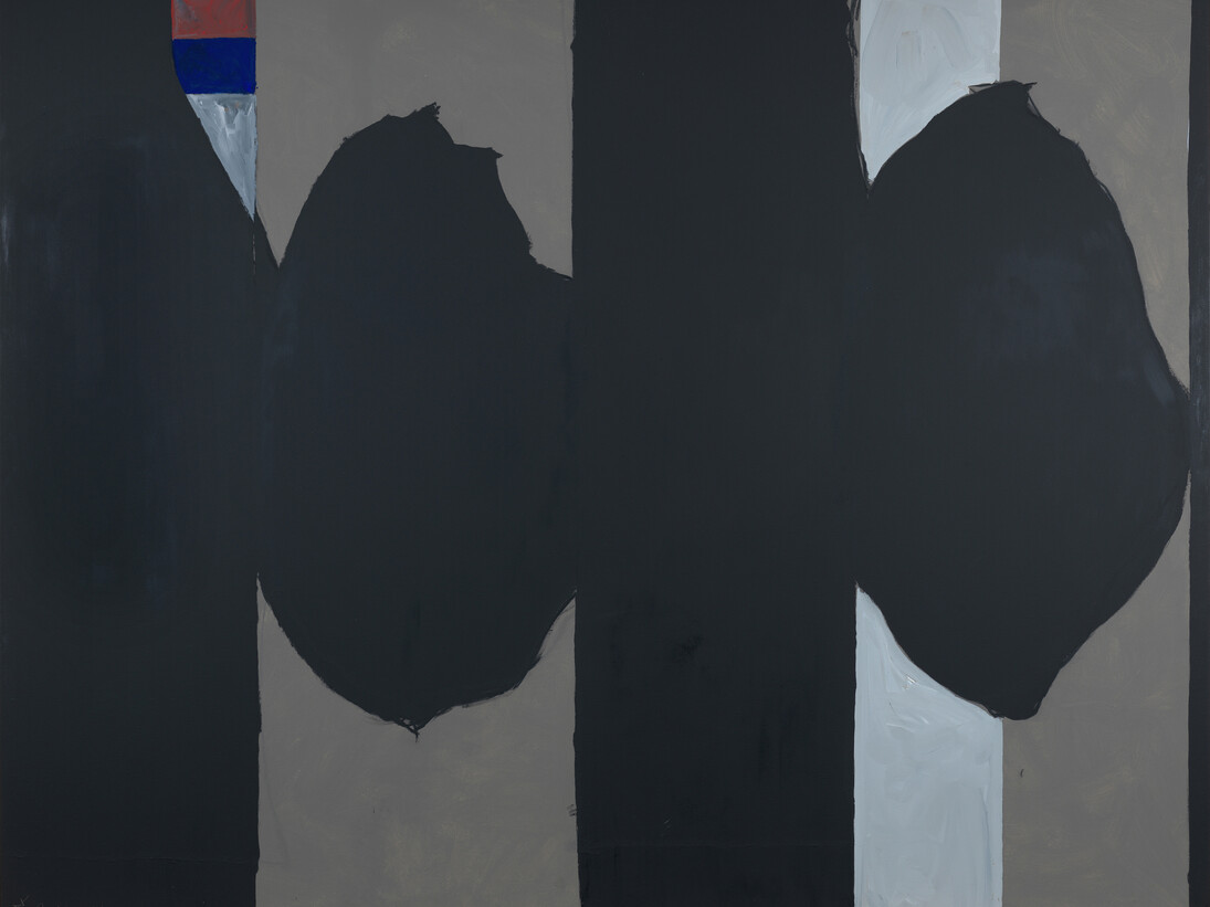 Robert Motherwell, Elegy to the Spanish Republic No. 130, 1974-75, acrylic on canvas, 243.8 x 304.8 cm (96 x 120 in)