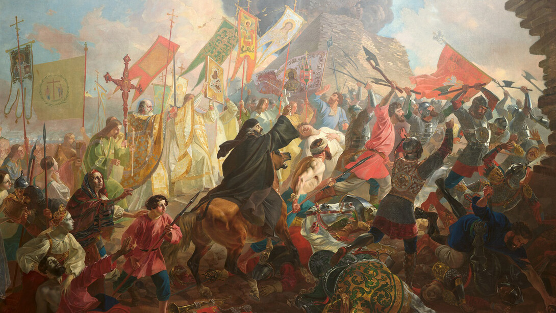 Karl Bryullov, The siege of pskov by Polish King Stefan Batory in 1581, 1839–1843. Courtesy of New Tretyakov Gallery