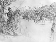 El Quijote en Caracas, Edgar Rodriguez Larralde, 2025. Dibujo especialmente realizado para el libro Canaima de Charles Brewer Carias