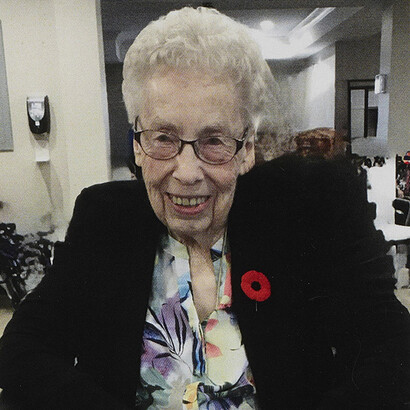 Margaret McGarvey, Vétérane du Service féminin de l’Aviation royale canadienne, photographie de 2023. Avec l’aimable autorisation du Canadian War Museum