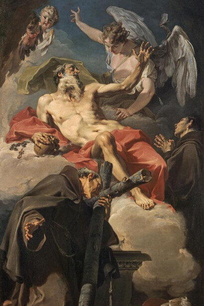 Giovanni Battista Pittoni, The Apotheosis of Saint Jerome with Saint Peter of Alcántara and an Unidentified Franciscan