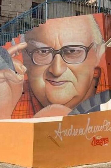 Murale di Andrea Camilleri a Burgio (AG), Sicilia, Italia