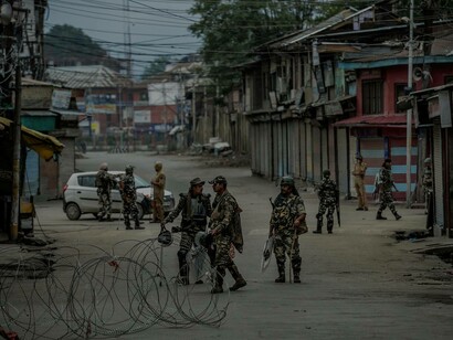 Soldiers on patrol in the Kashmir region trying to keep the peace in a volatile region