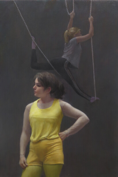 Harry Holland, Waiting, oil on canvas, 81 x 50 cm