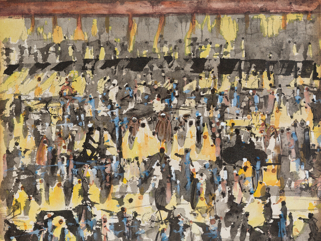 Brion Gysin, Night in Marrakesh, 1968, work on paper 19  x 22 cm, Photo Jonathan Greet, courtesy October Gallery, London