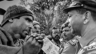Author (with spectacles) at Narmada Sangharsh Yatra (Struggle Journey), 1990 @ Shailendra Yashwant