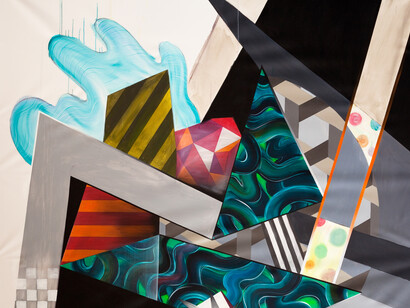 Athier, The Cut 2, 2014, Acrylic on canvas, 200 x 220 cm