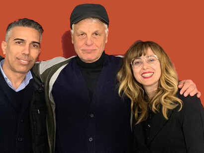 Emanuela Morozzi e Massimiliano Cardia con Michele Placido