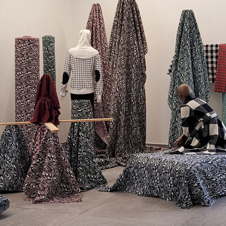 Fransje Killaars, Shelter dress, exhibition view. Courtesy of Galerie Maurits van de Laar
