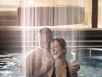 A Couple Enjoying Spa Rain On Board  Princess Cruise