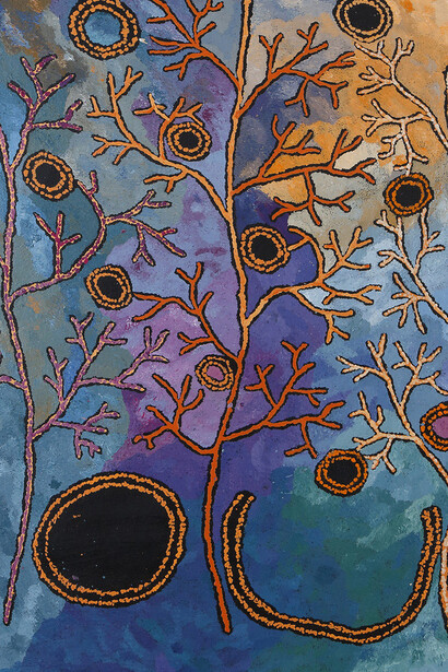 Uṉṯuṟu-uṉṯuṟu (blossom), artwork in exhibition. Courtesy of Outstation Gallery