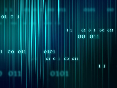 Dense binary patterns glowing on a digital interface, reflecting the intricate architecture of enterprise data systems
