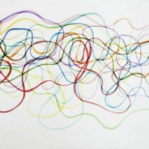 Spencer Finch, Forecast (Jet Stream Over North America, 10 1/2 days Ahead), 2013, Watercolor on paper, 29 1/2 x 41 1/4 in.