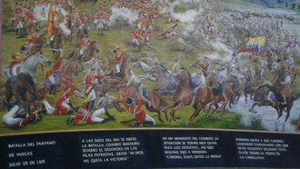 Batalla del Pantano de Vargas, en la noche del 24 y la madrugada del 25 de julio 1819. Ciclorama de la Independencia de Colombia,  Boyacá, Colombia