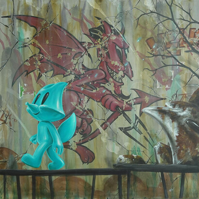 Cheese Arnon, Devil smile, 2024. Courtesy of Thinkspace Projects Gallery