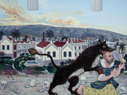 Emmanouil Bitsakis, La perdita della Principessa (detail), 2013, acrylic on wood, 31.4 Χ 25.2 cm, Courtesy Kalfayan Galleries, Athens - Thessaloniki
