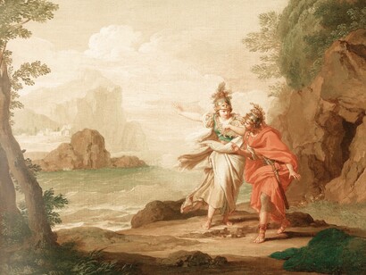 The Goddess Athena acting as Odysseus’ supporter in Homer's poem