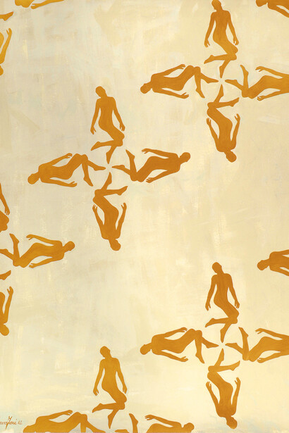 Laura Zeni, Corpi Aurei, 2012, acrylic on canvas paper, 140 x 100 cm