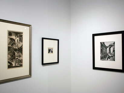 Between order and chaos: André Kertész and M. C. Escher, exhibition view. Courtesy of Bruce Silverstein Gallery