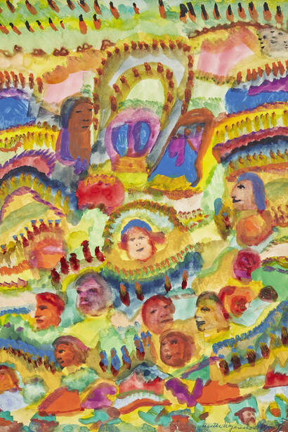 Agatha Wojciechowsky, Untitled (detail), 1971. Watercolor on paper, 13.5 x 9.5 inches (34.3 x 24.1 cm). Courtesy of Cavin-Morris Gallery