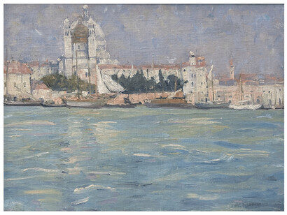 Jane Peterson, Venice (Basilica di Santa Maria della Salute), circa 1910, oil on canvas, 18x24 inches, signed lower right. Courtesy of Lincoln Glenn Gallery