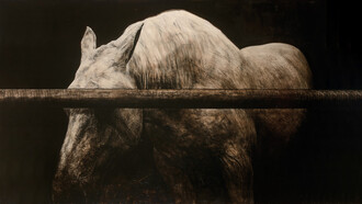 Joël Person, Cob normand, fusain acrylique et huile sur papier marrouflé, cm 135x190, 2010, Collection Emile Hermès Paris © Studio Sebert