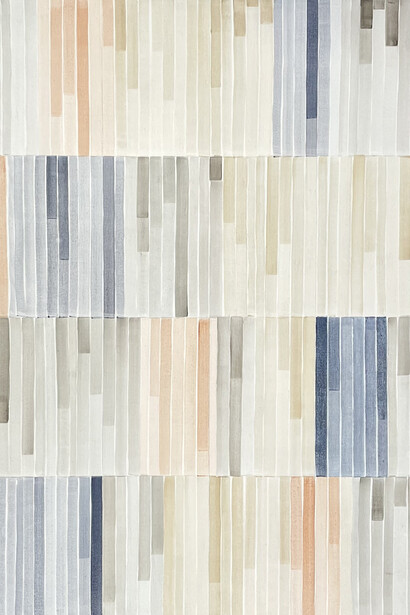 Lena Wolff, Circular Path (Variation 3) (detail), 2022, collage with hand-cut paper, 41 1/2 x 37 1/2 in. (framed). Courtesy of the artist and Sarah Shepard Gallery 