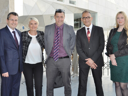 The Israeli ambassador to Macedonia on the middle, the Serbian ambassador and his wife and Pierre H.  Lavi