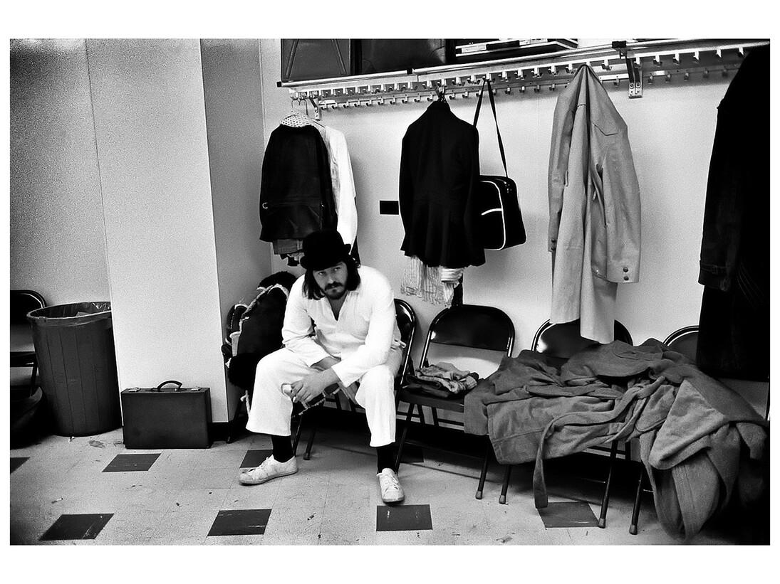 John Bonham at the interval, January 1975 © Michael Brennan, Courtesy of Proud Galleries