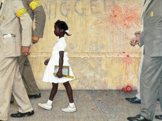 Norman Rockwell. The Problem We All Live With. Story illustration for Look, January 14, 1964. © Norman Rockwell Family Agency. All rights reserved. Norman Rockwell Museum Collections