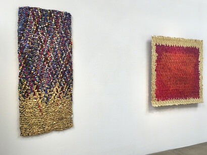 Olga de Amaral, Exhibition view. Courtesy of Latin American Masters