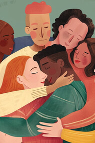 This embrace of diverse individuals illustrates the ethical shift where international policy must prioritize human well-being, moving beyond abstract statistics to concrete improvements in people's lives
