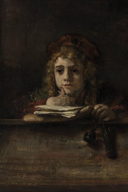 Rembrandt van Rijn, Titus at his desk, 1655. 												Courtesy of Museum Boijmans Van Beuningen