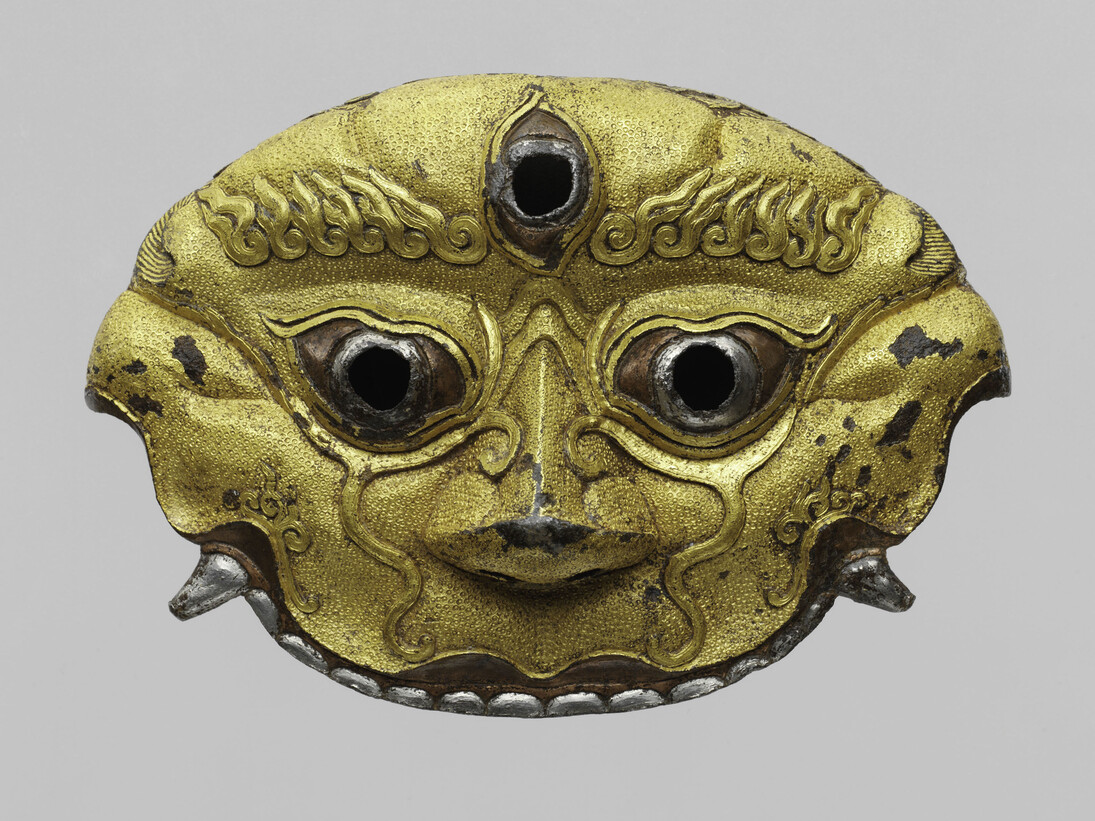 Sword guard, Tibetan or Chinese, 14th-15th century, Iron, gold, silver, copper, Gift of the Kronos Foundation, 2014