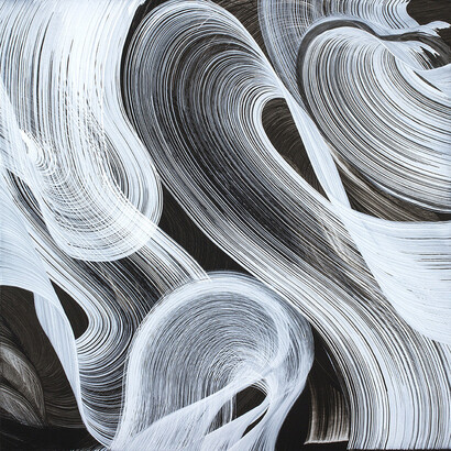 Shahla Dadsetan, "Sans titre", pigment and acrylic medium on canvas, 60 x 60 cm, 2018 © Nabil Boutros