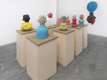 En Iwamura, Mask, exhibition view. Courtesy of Ross + Kramer