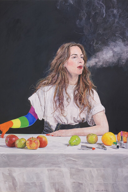 Ulrich Lamsfuss, Arises, 2013, Oil on canvas, 125 x 125 cm, Courtesy Galerie Daniel Templon, Paris