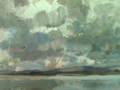 Tim Benson, Heavy sky, oil on copper