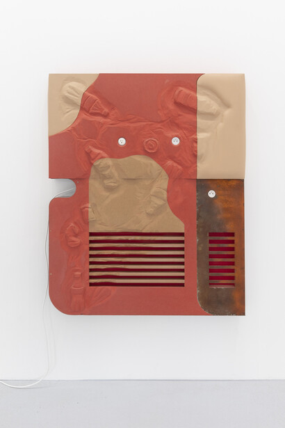 Neïl Beloufa, Bottles and Cans on Red, 2019 | Photo: Dirk Tacke