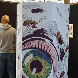 La nature de Wauter Mannaert, vue de l'exposition. Avec l'aimable autorisation du Comic Art Museum