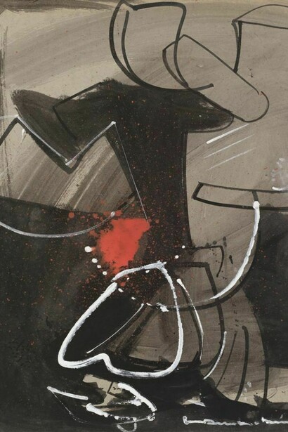 Hans Hofmann, Still Life in Red and Black, 1945, Gouache on paperboard, 25 3/4 x 21 3/4 inches