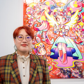 Hikari Shimoda at Opening. Courtesy of Corey Helford Gallery © Credit Birdman photos