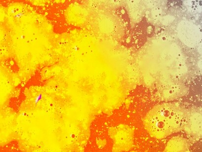 Orange and yellow abstract art merges reality and imagination, using bold colors and shapes to create a visually captivating experience