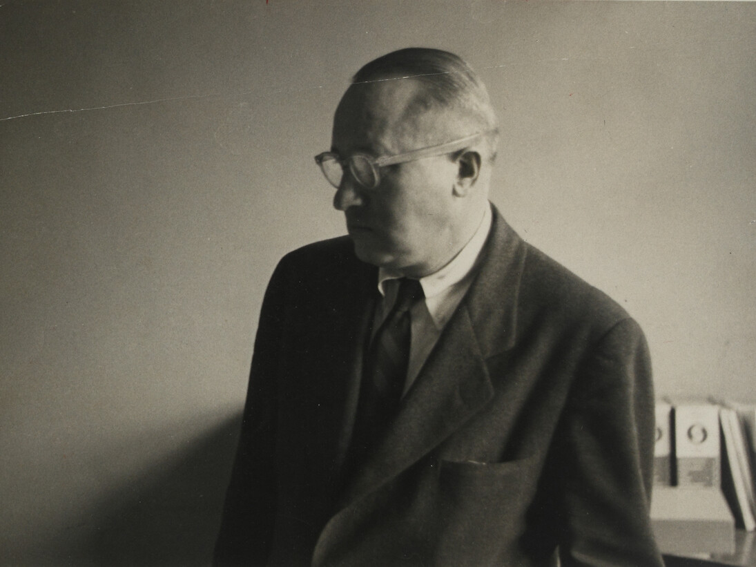 Portrait of Knud Lonberg-Holm, New York, 1950s (prior to 1960), Vintage gelatin silver print, 6 7/8 x 10 inches (17.5 x 25.4 cm)